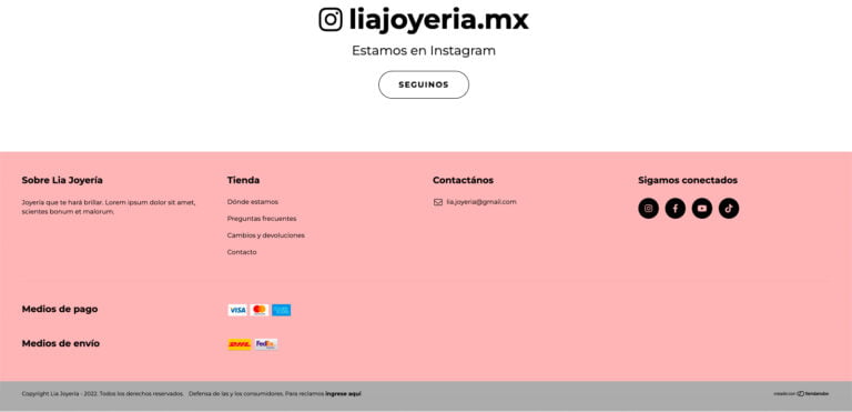 Sitio web para Lia Joyería (4 de 4)