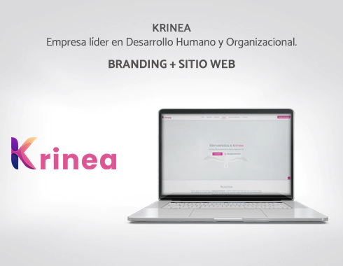 Cliente Krinea. Diseño de sitio web y branding de la empresa.